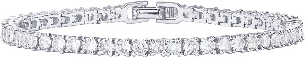 14K Gold Plated 3mm Cubic Zirconia Classic Tennis Bracelet