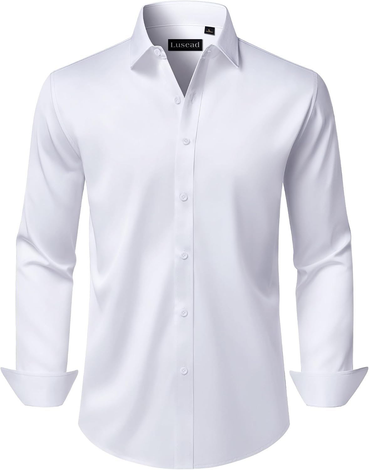 Lusead Men's Dress Shirts Long Sleeve Stretch Wrinkle Free Wedding…