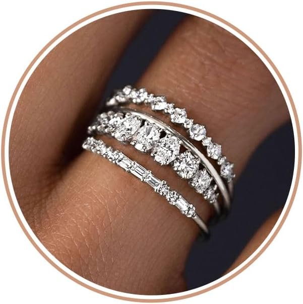 Gold Rings for Women Non Tarnish Stackable Wedding Engagement Bands